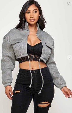 Drawstring Cropped Jacket – Beyond the Velvet Rope Boutique